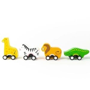 Jack Rabbit Creations - Pull Back Wood Toys - Safari Creatures Set of 4